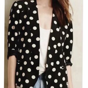 ANTHROPOLOGIE Corey Lynn Calter Zoe Polka Dot Soft Blazer Size 6